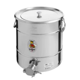 Logar Edelstahl Abfüllbehälter 35 kg mit Auflagedeckel - Ø31x37