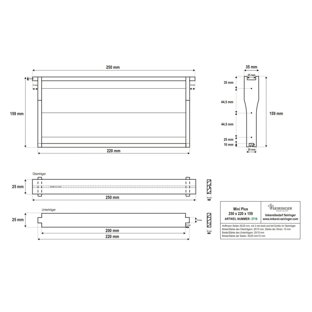 Rähmchen Mini plus - Hoffmann - Schiffsrumpf - 250x220x159 - 10 Stk – Bild 2
