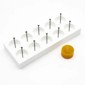 Silikongießform Teelicht mit Ringmuster 10-fach