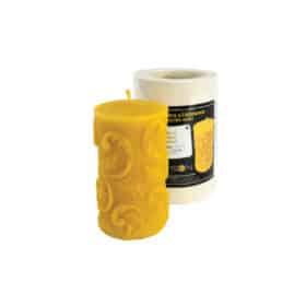 Silikongießform Stumpen mit Farnmuster Ø:80H:140 - FS147