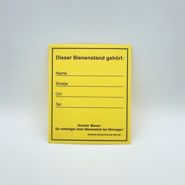 Infoschild "Bienenstand"