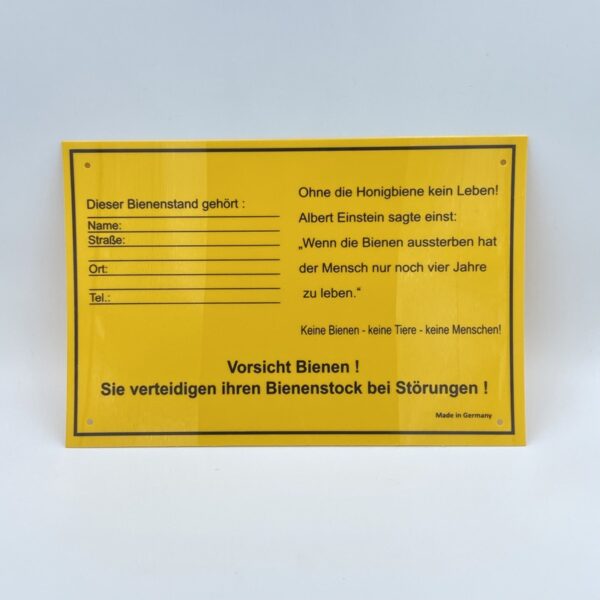Warn- und Infoschild Bienenstand 30 x 20 cm