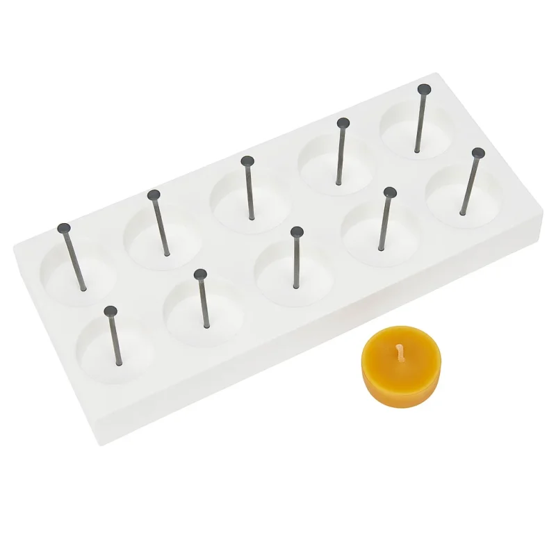 Silikongießform Teelicht glatt 10-fach