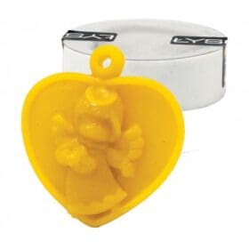 Silikongießform Anhänger Engel mit Herz Ø55mm - FS434