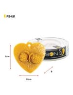 Silikongießform Herz mit Tannenzapfen Anhänger - FS451