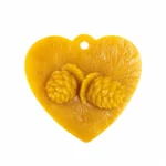 Silikongießform Herz mit Tannenzapfen Anhänger - FS451