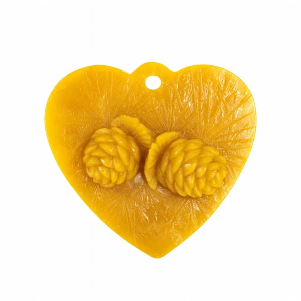 Silikongießform Herz mit Tannenzapfen Anhänger - FS451