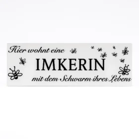 Dekoschild "Imkerin mit Schwarm"
