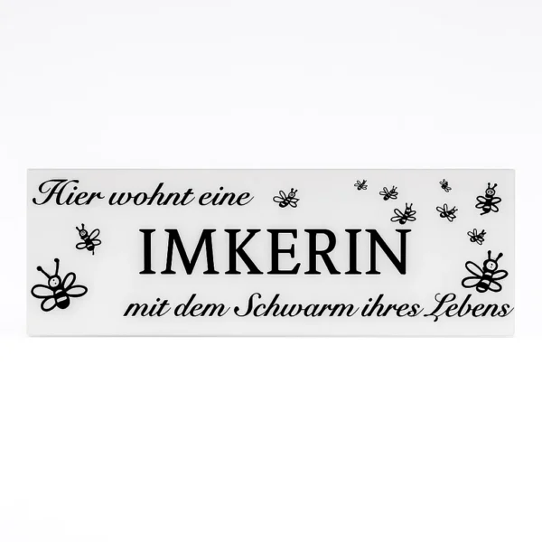 Dekoschild "Imkerin mit Schwarm"
