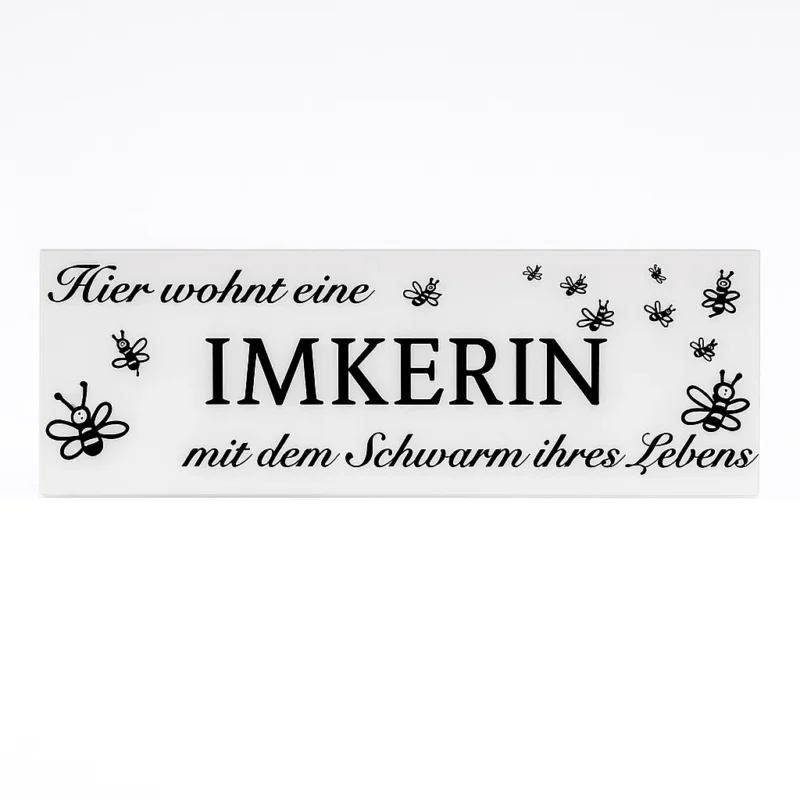 Dekoschild "Imkerin mit Schwarm"