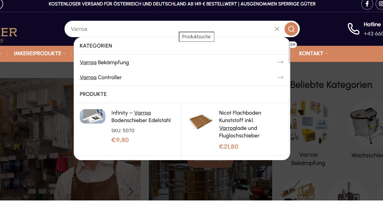Neue Features im online Shop 1