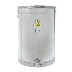 CFM Abfüllbehälter 100 kg mit Auflagedeckel und DN40 Milchgewinde