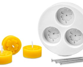 Silikongießform 3er Teelicht Kleeblatt